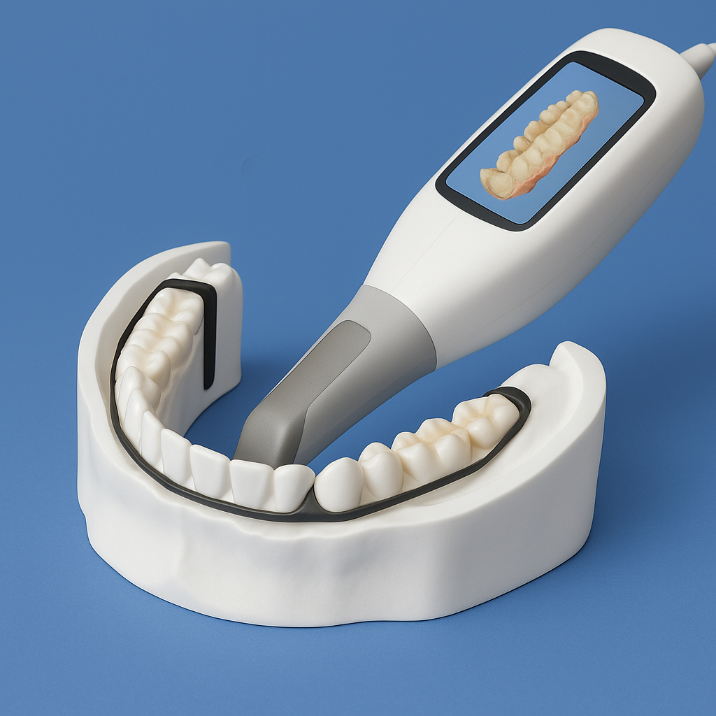 Scanner intra-oral avant la pose d'un fil de contention